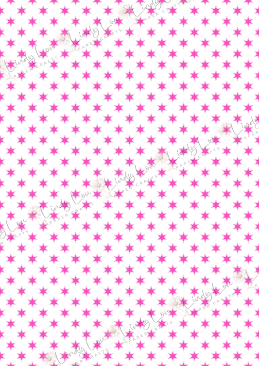 A4 Single Sheet - Pawsitively Adorable - Pink Stars