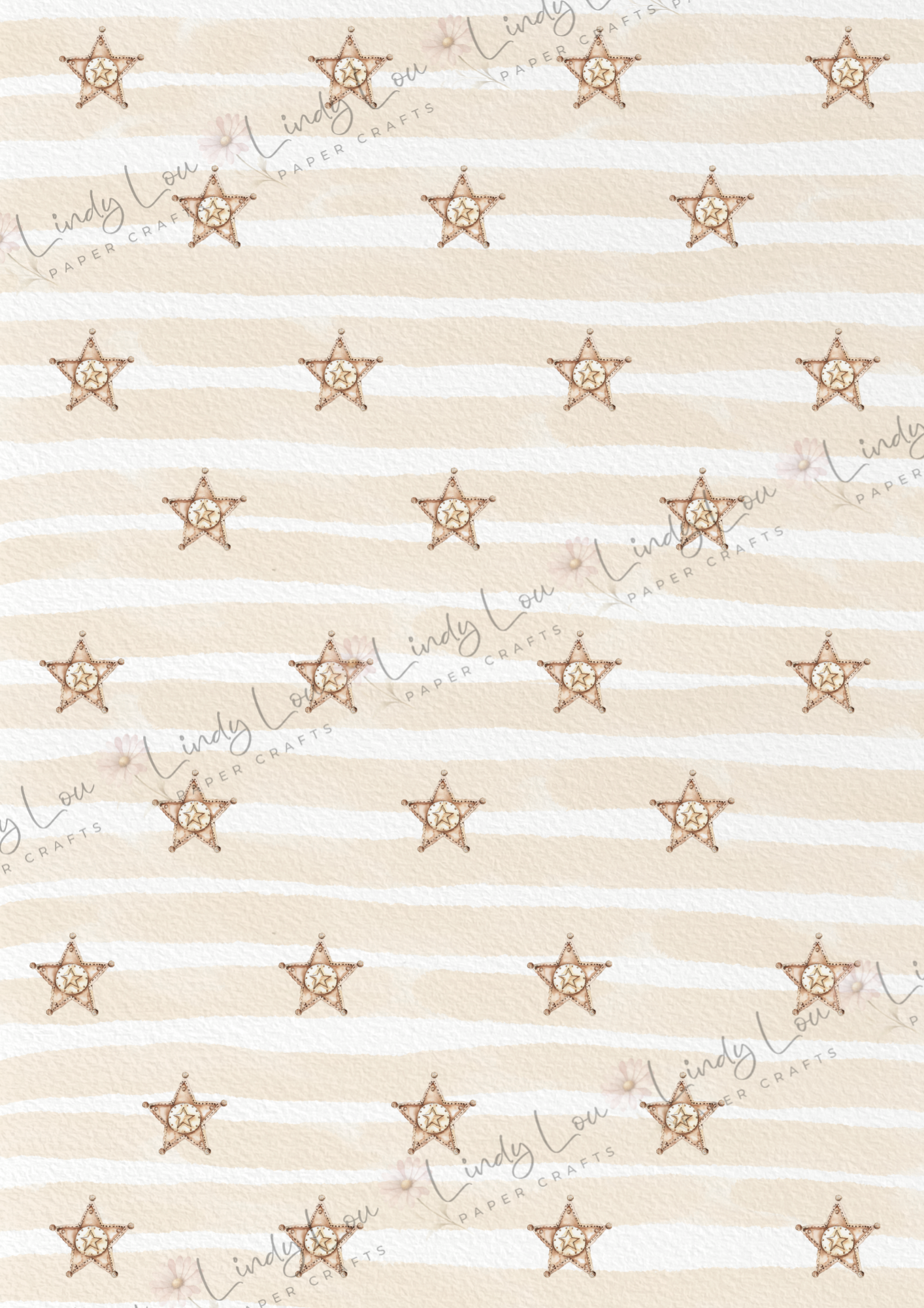 A4 Single Sheet - Giddy up Cowboy - Stripe Badge