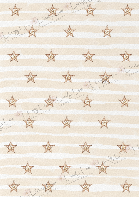 A4 Single Sheet - Giddy up Cowboy - Stripe Badge