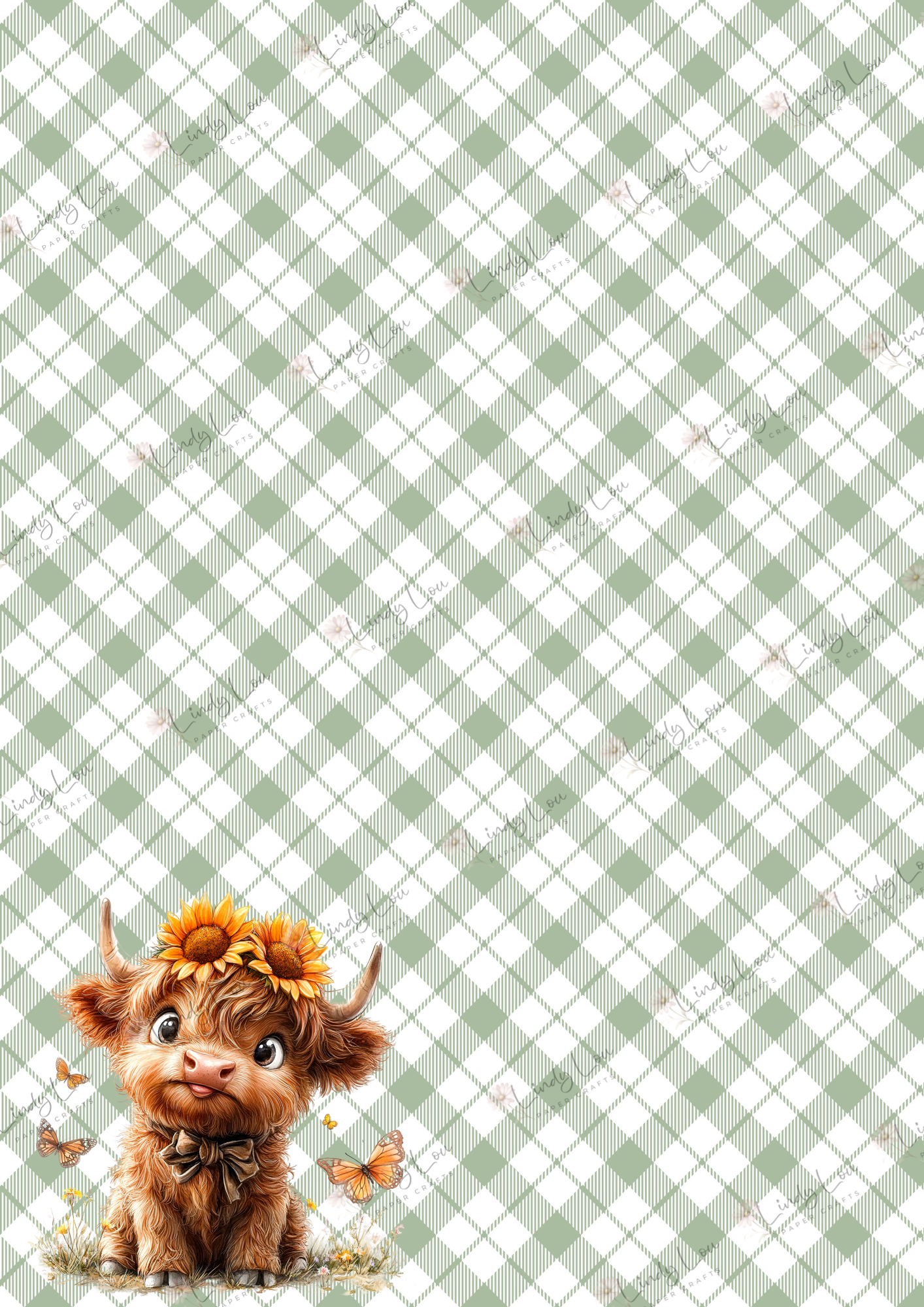 A4 Single Sheet - Sunshine & Moo- Sunflower Sweetie