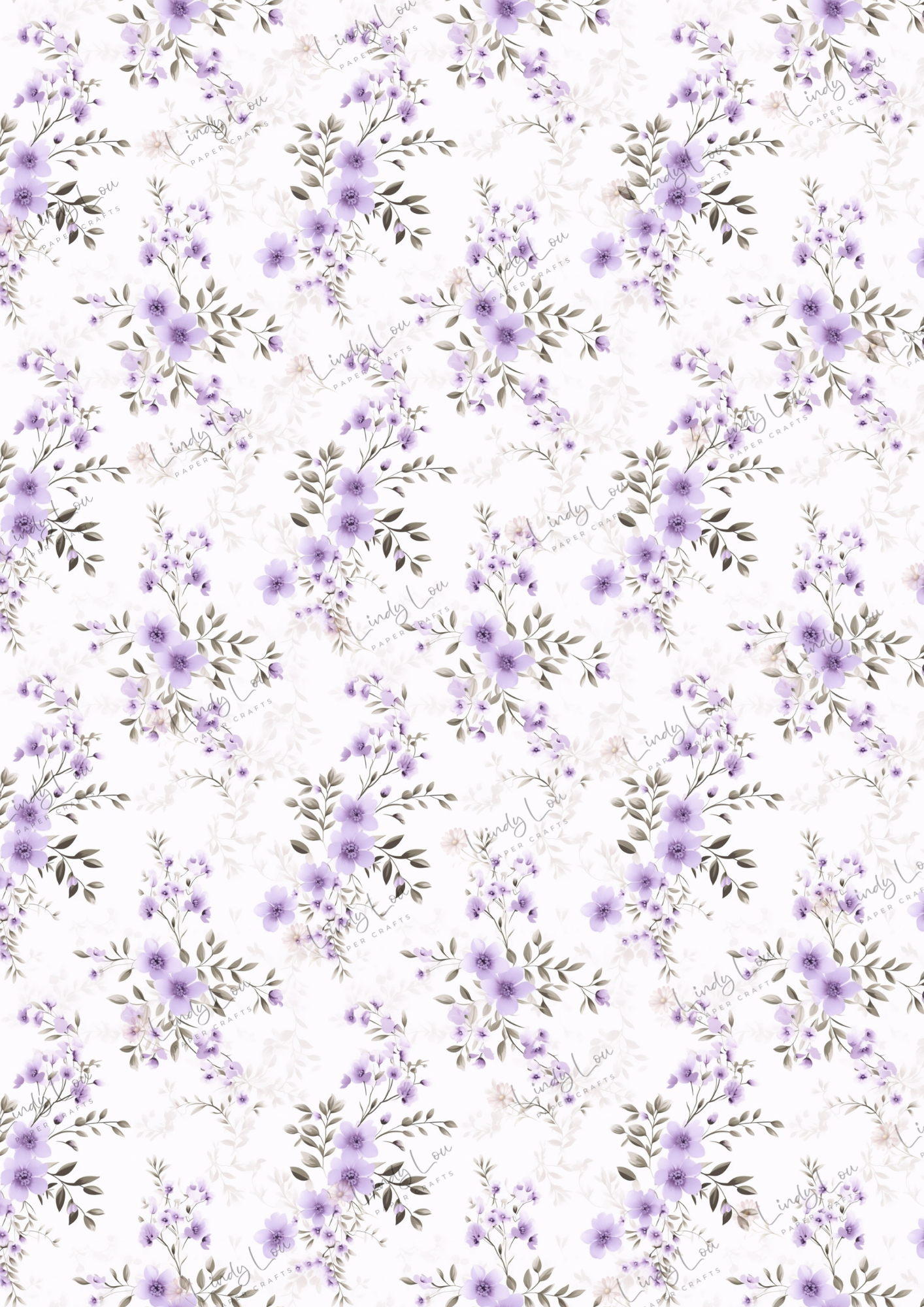 A4 Single Sheet - Teacup Garden - Lavender Lane