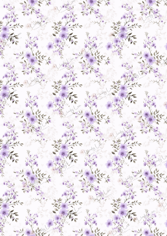 A4 Single Sheet - Teacup Garden - Lavender Lane