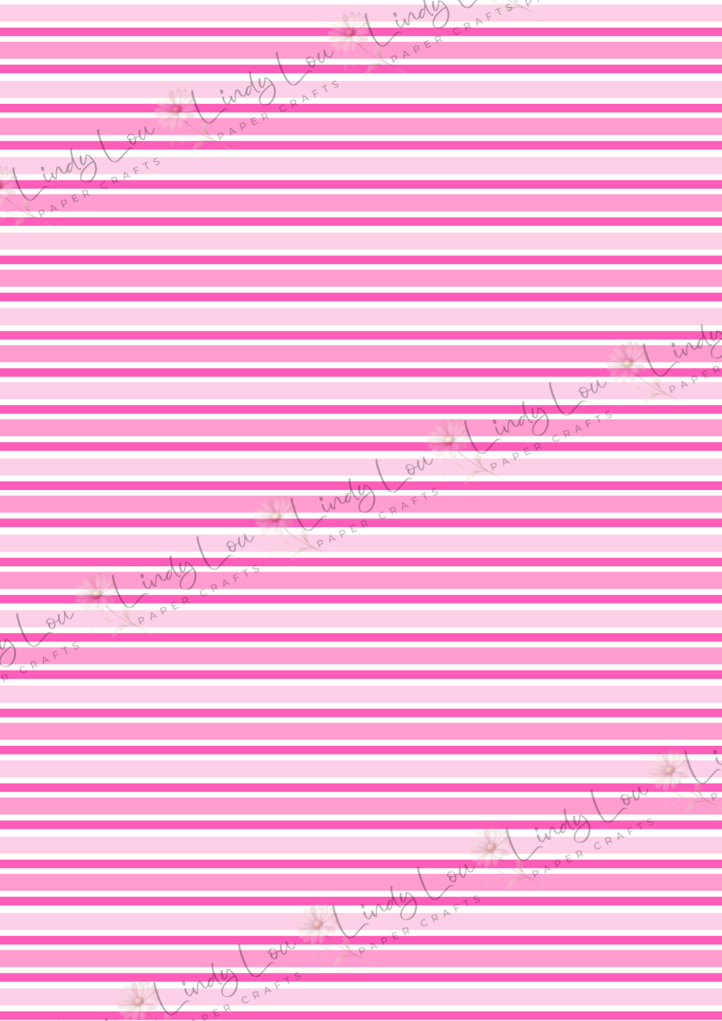 A4 Single Sheet - Barking Adorable - Pink Stripe Print