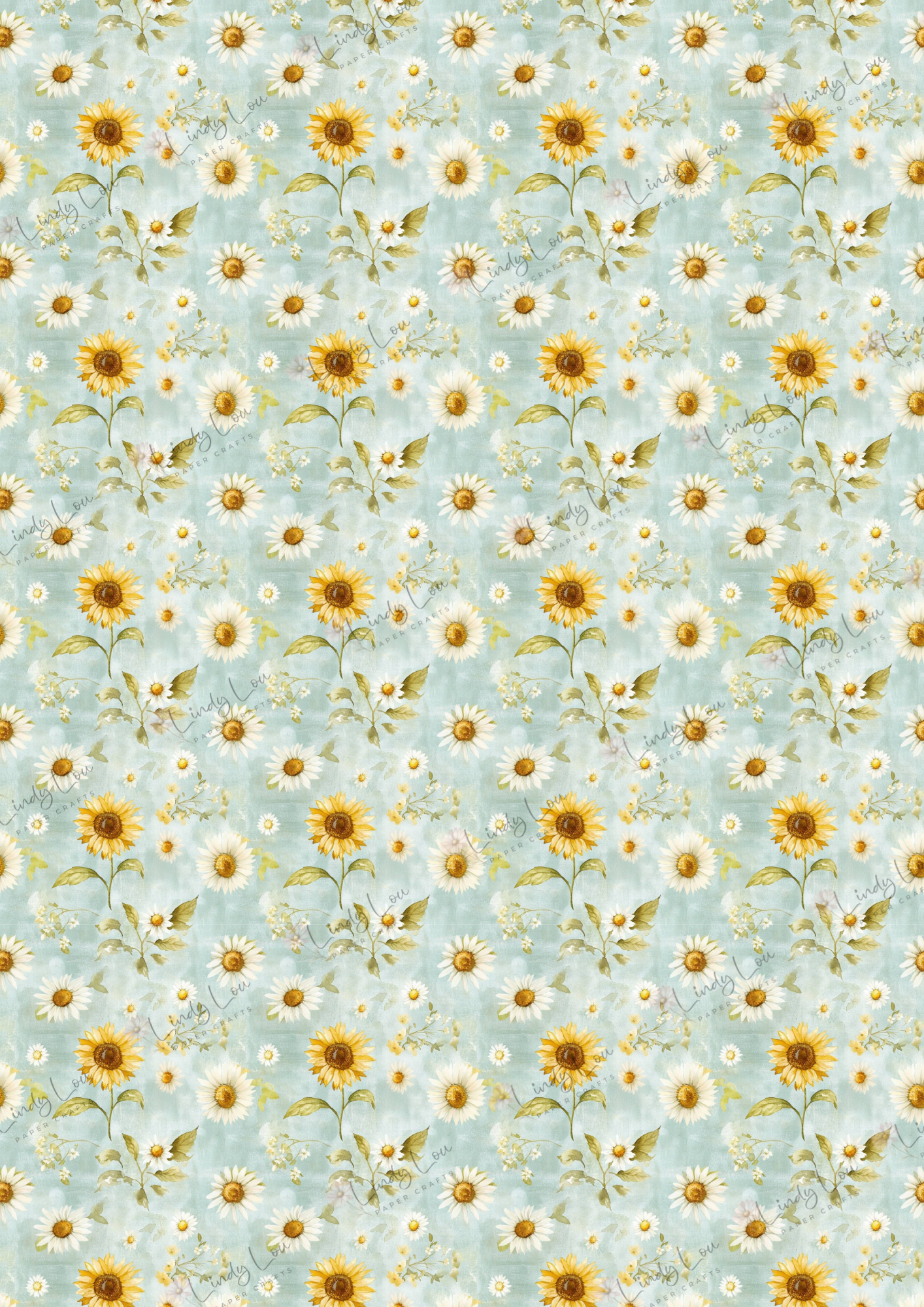 A4 Single Sheet - Sunflower Dreams - Meadow Whispers