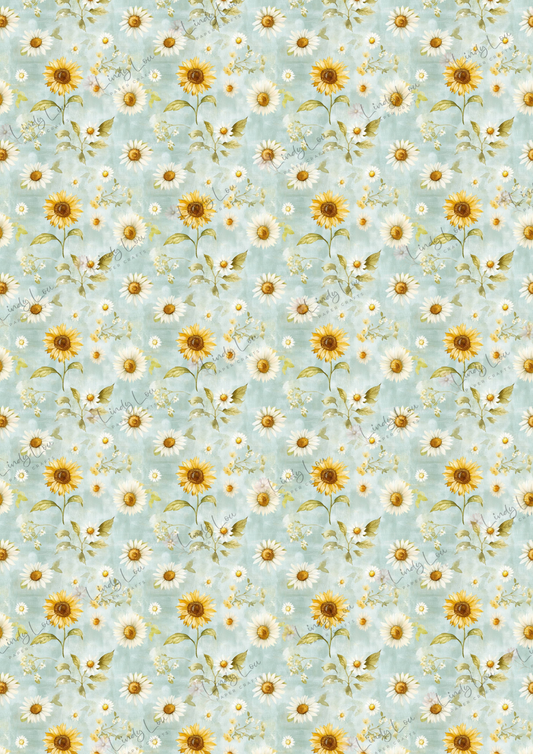 A4 Single Sheet - Sunflower Dreams - Meadow Whispers