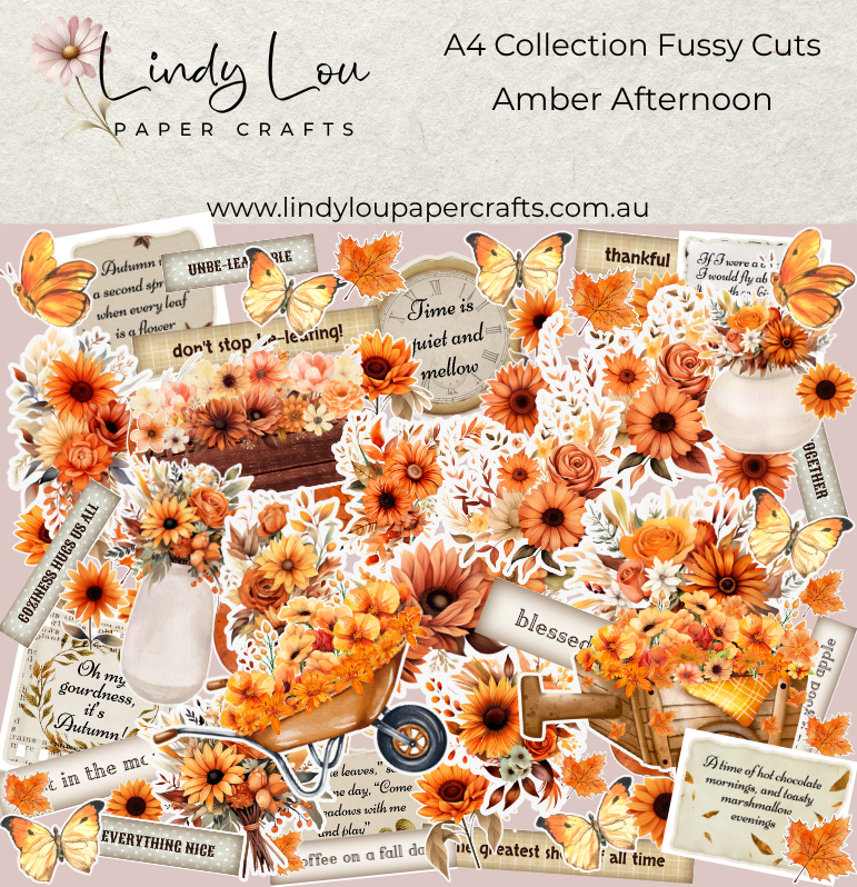 Ephemera: Fussy Cuts - A4 Collection - Amber Afternoon