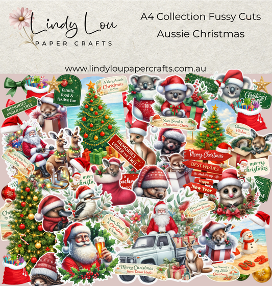 Ephemera: Fussy Cuts - A4 Collection - Aussie Christmas