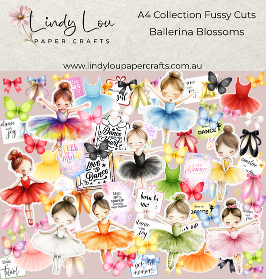 Ephemera: Fussy Cuts - A4 Collection - Ballerina Blossoms