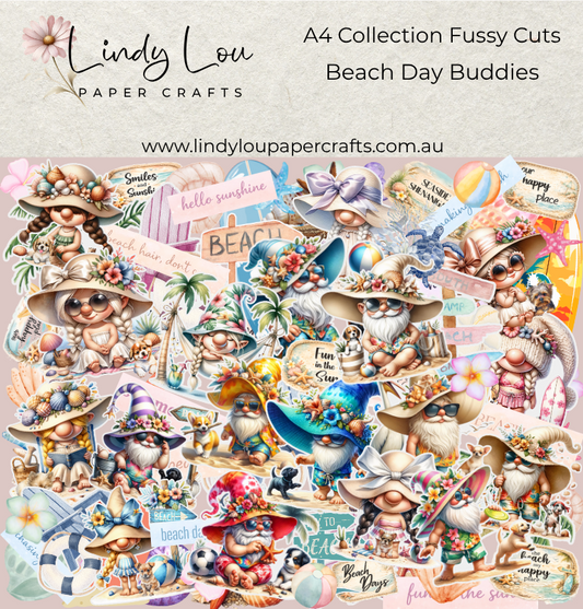 Ephemera: Fussy Cuts - A4 Collection - Beach Day Buddies