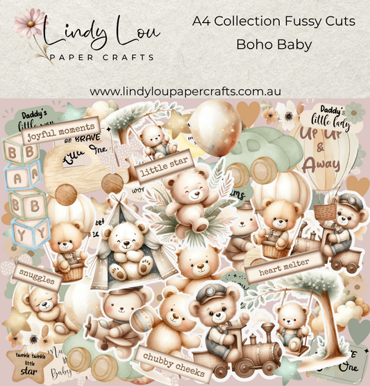 Ephemera: Fussy Cuts - A4 Collection - Boho Baby