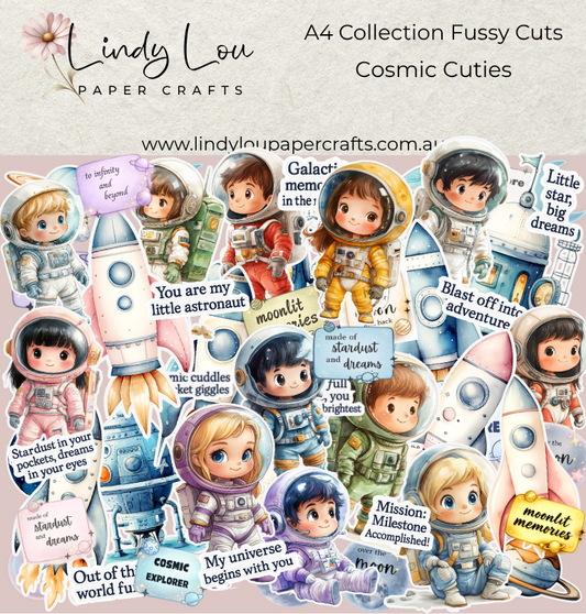 Ephemera: Fussy Cuts - A4 Collection - Cosmic Cuties