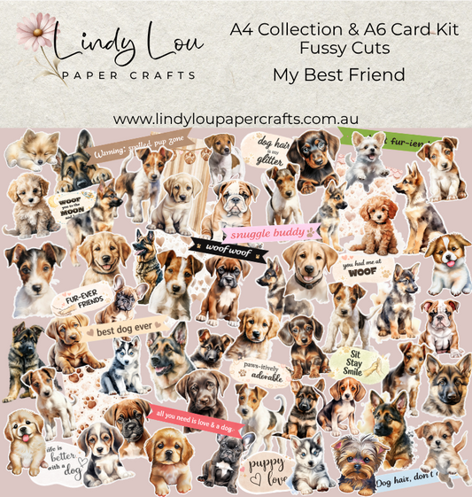 Ephemera: Fussy Cuts - A4 Collection & A6 Card Kit - My Best Friend