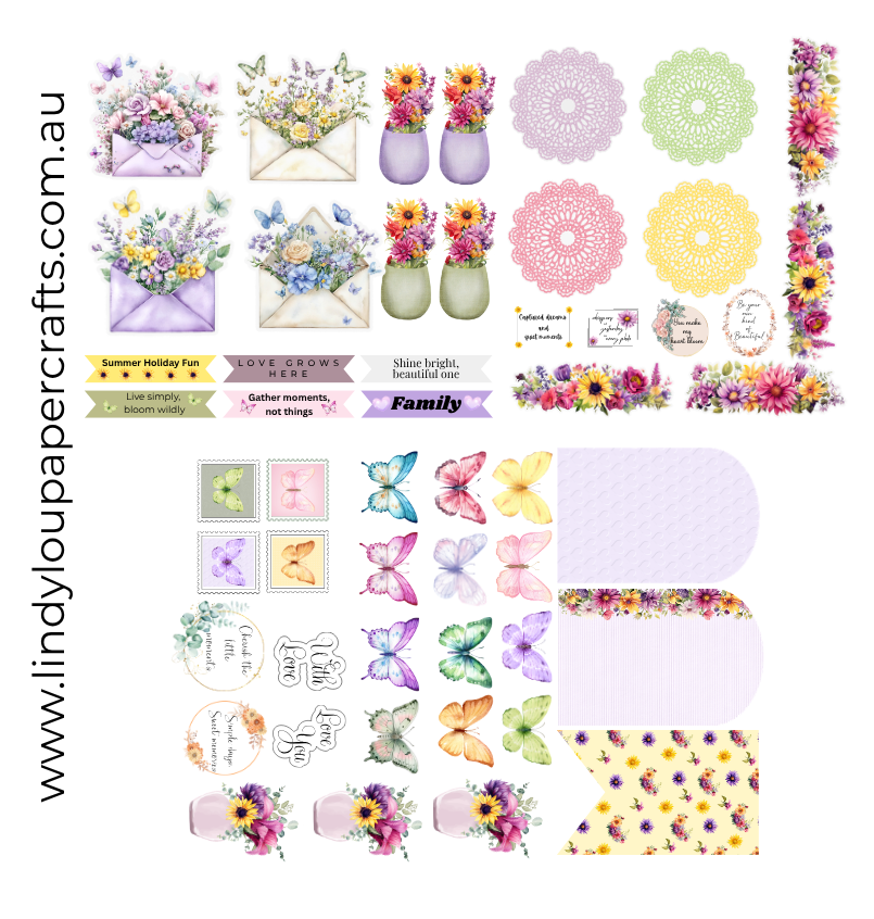 Ephemera: Fussy Cuts - A4 Collection - Summer Florals
