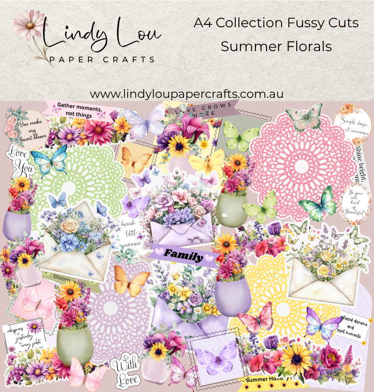 Ephemera: Fussy Cuts - A4 Collection - Summer Florals
