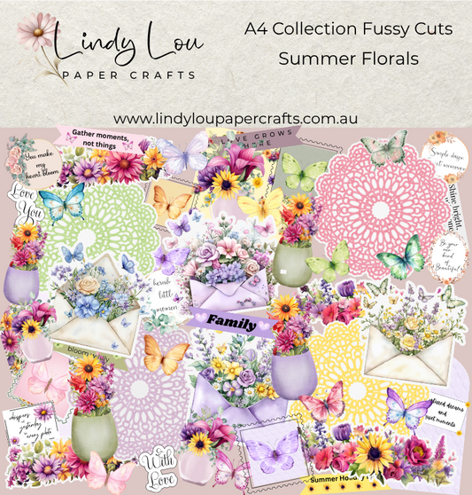 Ephemera: Fussy Cuts - A4 Collection - Summer Florals