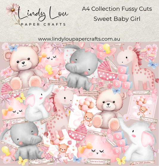 Ephemera: Fussy Cuts - A4 Collection - Sweet Baby Girl