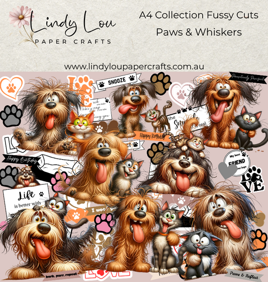 Ephemera: Fussy Cuts - A4 Collection - Paws & Whiskers