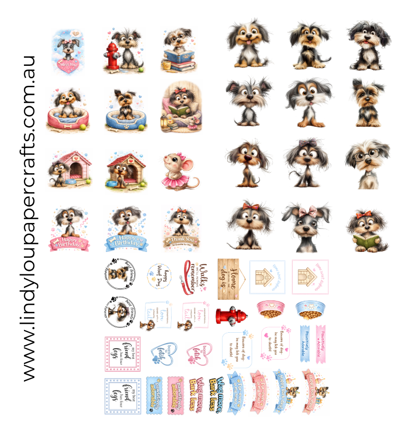 Ephemera: Fussy Cuts - A4 Collection - Pawsitively Adorable