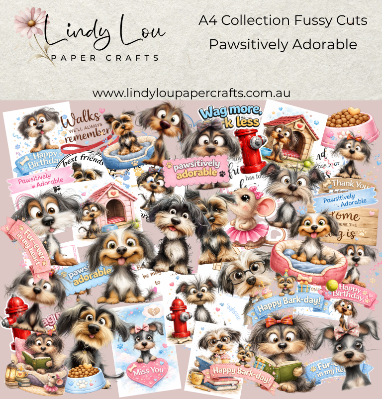 Ephemera: Fussy Cuts - A4 Collection - Pawsitively Adorable