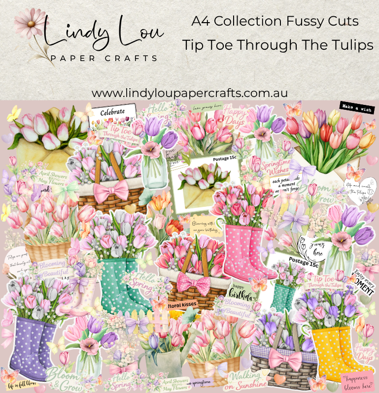 Ephemera: Fussy Cuts - A4 Collection - Tip Toe Through The Tulips