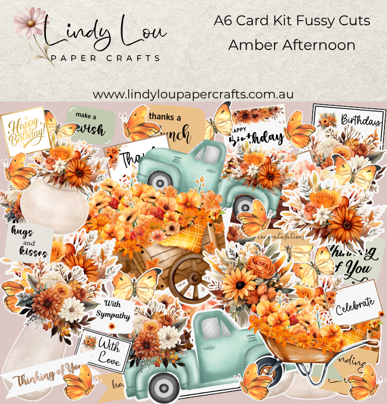Ephemera: Fussy Cuts - A6 Card Kit - Amber Afternoon