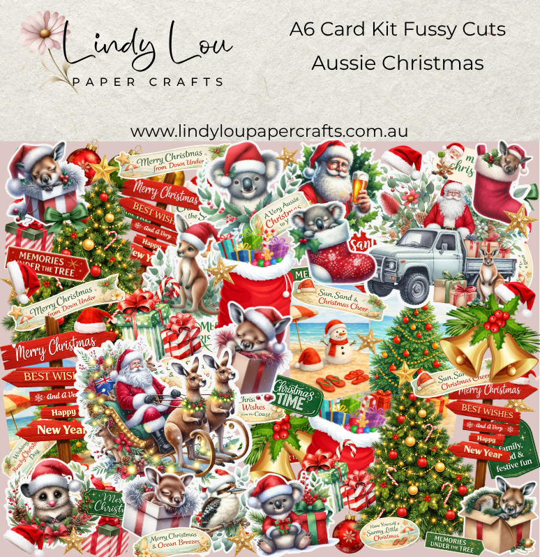 Ephemera: Fussy Cuts - A6 Card Kit - Aussie Christmas