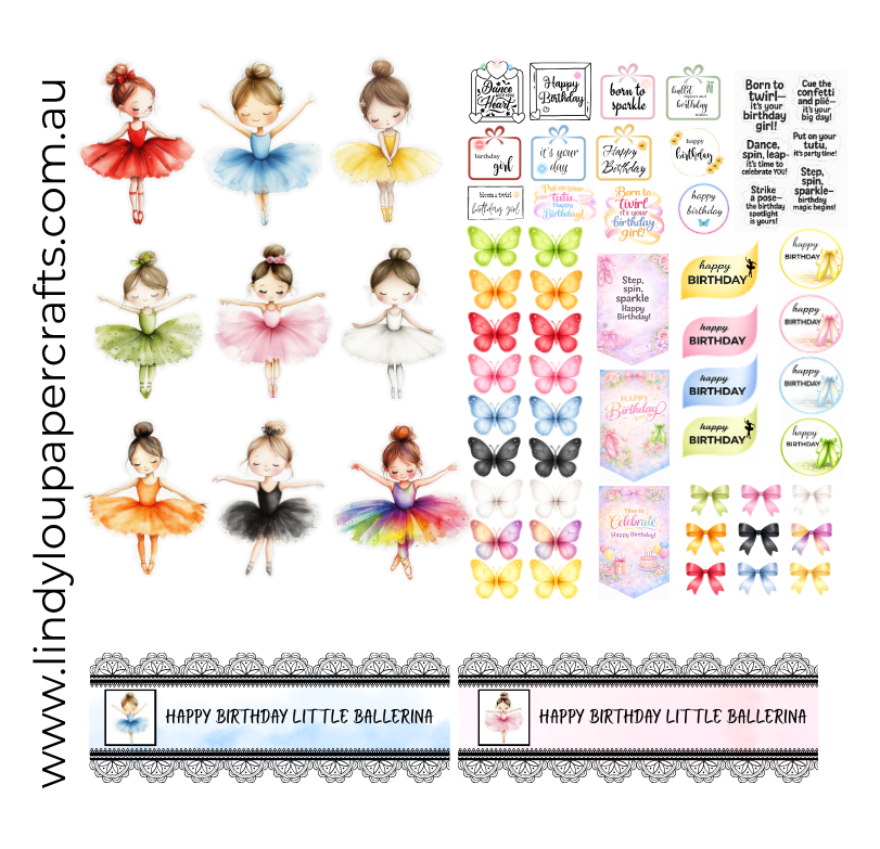 Ephemera: Fussy Cuts - A6 Card Kit - Ballerina Blossoms