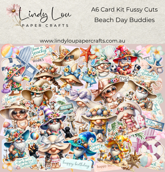Ephemera: Fussy Cuts - A6 Card Kit - Beach Day Buddies