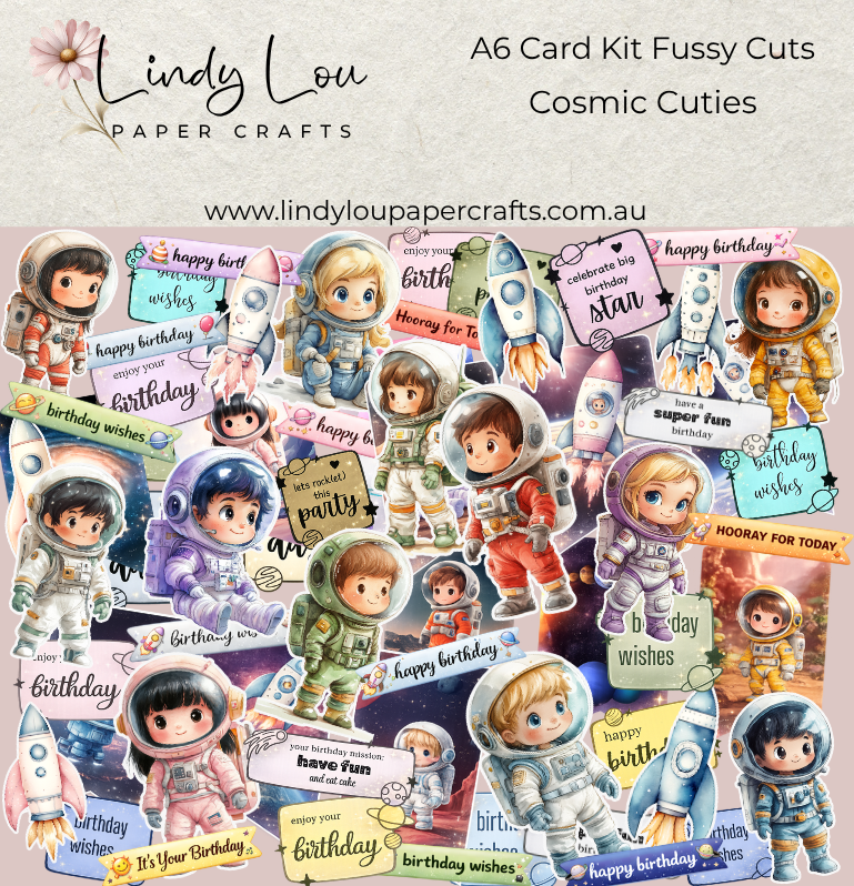 Ephemera: Fussy Cuts - A6 Card Kit - Cosmic Cuties