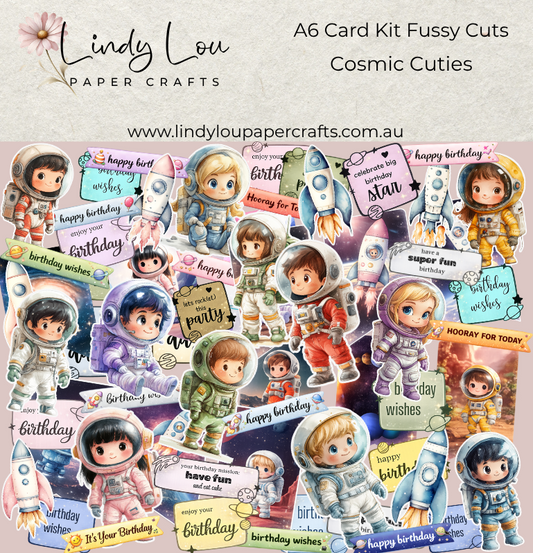 Ephemera: Fussy Cuts - A6 Card Kit - Cosmic Cuties