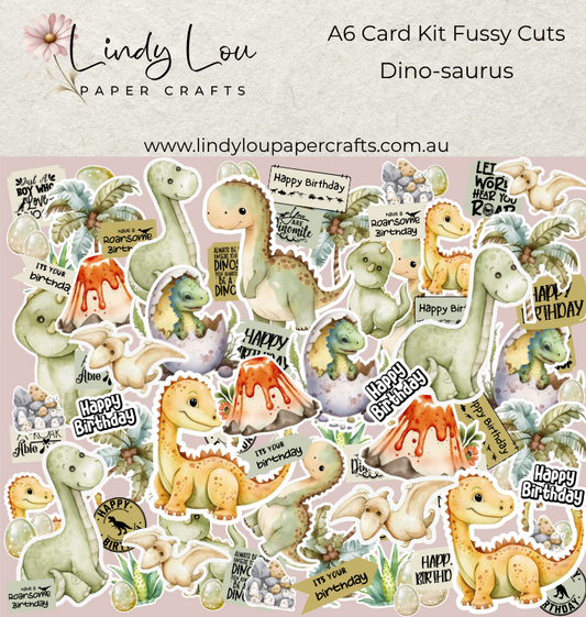 Ephemera: Fussy Cuts - A6 Card Kit - Dino saurus