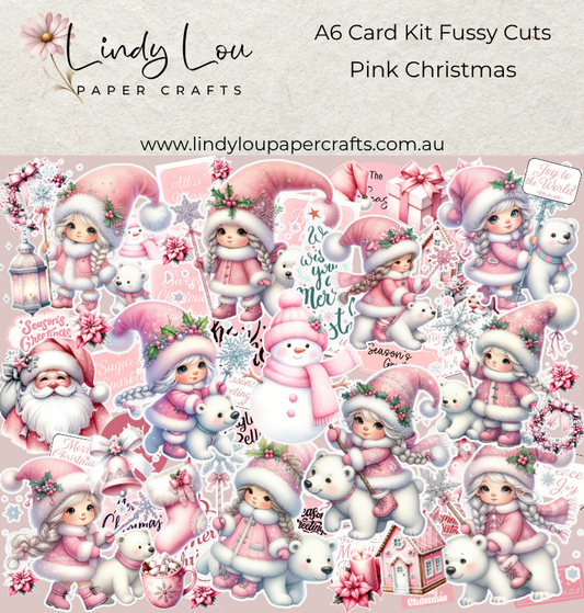 Ephemera: Fussy Cuts - A6 Card Kit - Pink Christmas