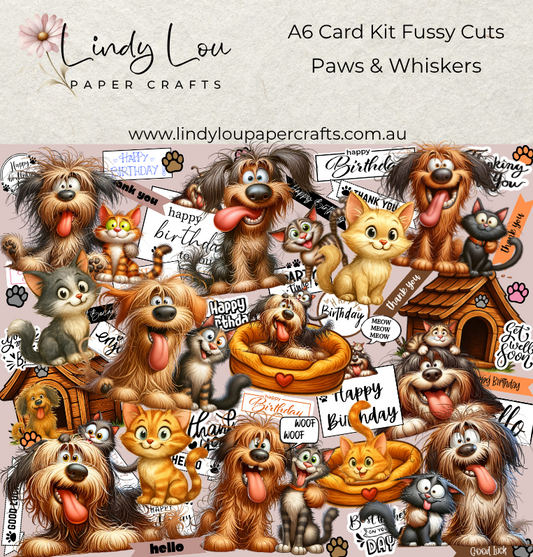 Ephemera: Fussy Cuts - A6 Card Kit - Paws & Whiskers