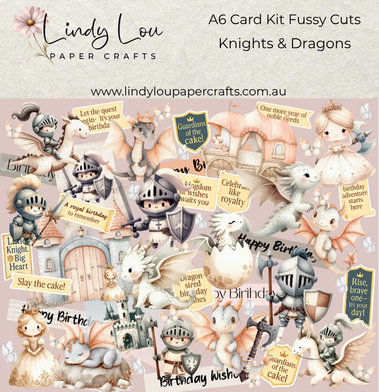 Ephemera: Fussy Cuts - A6 Card Kit- Knights & Dragons