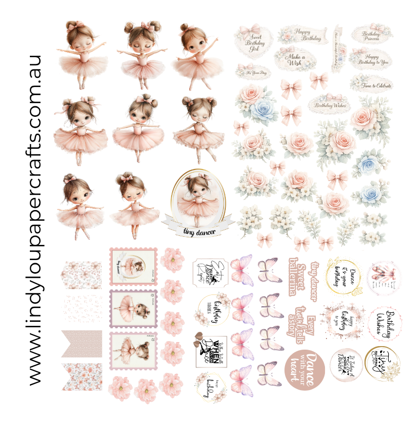 Ephemera: Fussy Cuts - A6 Card Kit - Tiny Dancer