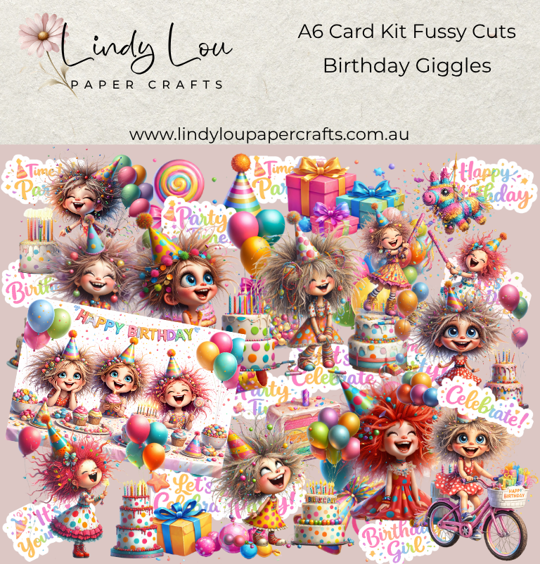 Ephemera: Fussy Cuts - A6 Card Kit - Birthday Giggles