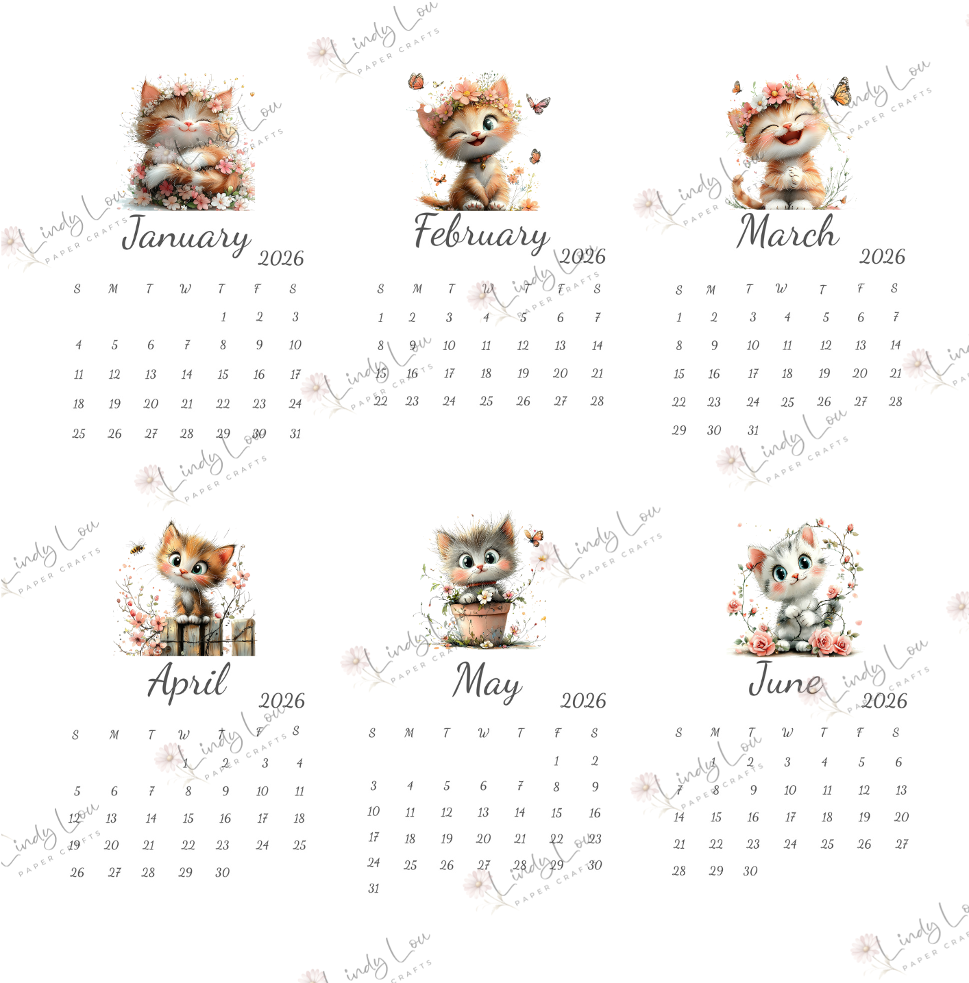 Calendars 2026 Kittens