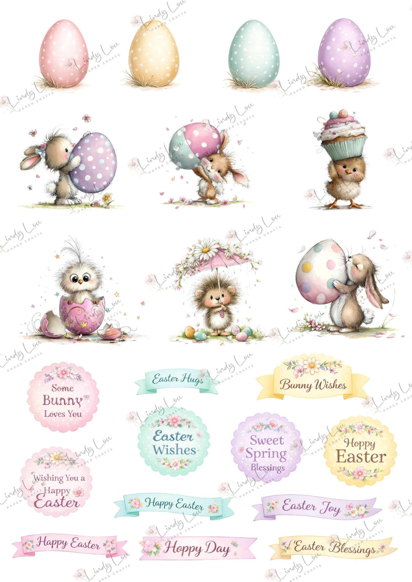A6 Card Kit - Hoppy Easter