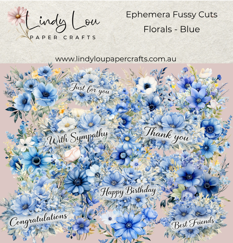 Ephemera: Florals - Blue