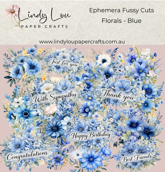 Ephemera: Florals - Blue
