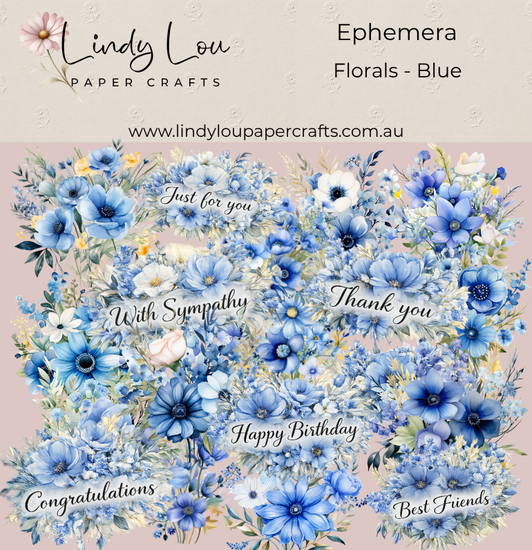 Ephemera: Florals - Blue