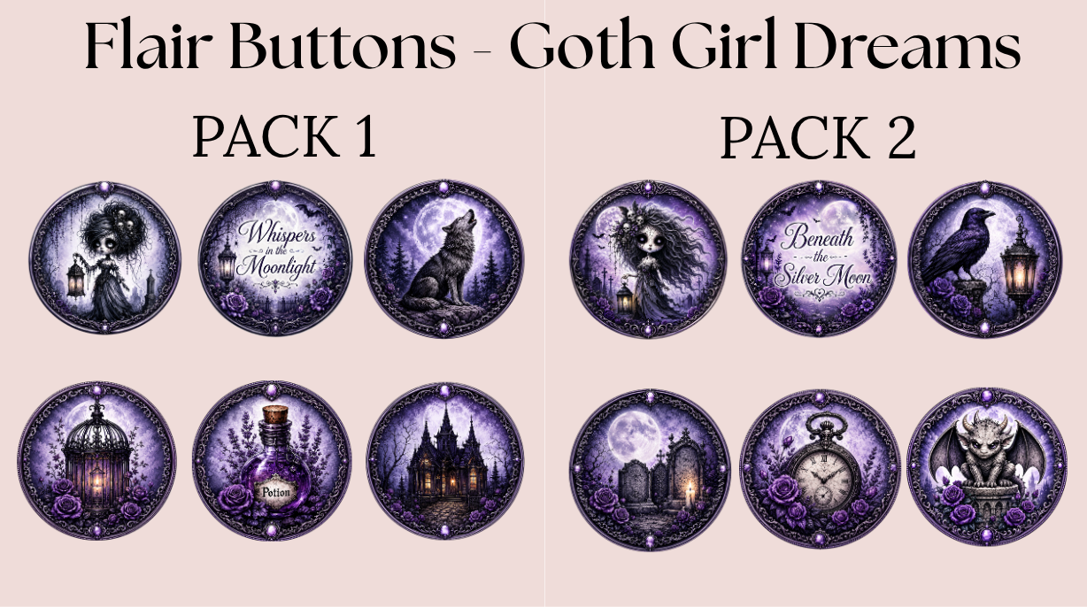 Flair Buttons - Goth Girl Dreams