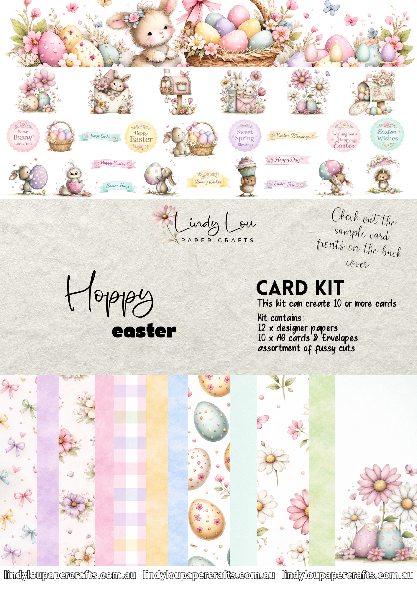 A6 Card Kit - Hoppy Easter