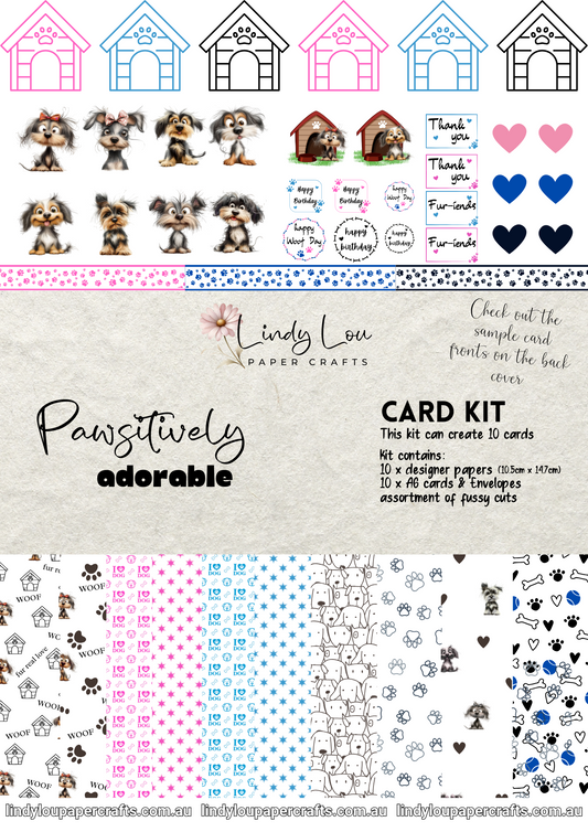 A6 Card Kit - Pawsitively Adorable