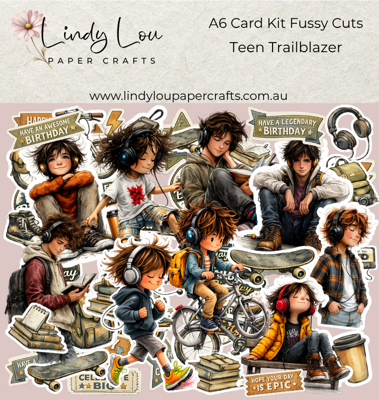 Ephemera: Fussy Cuts - A6 Card Kit - Teen Trailblazer