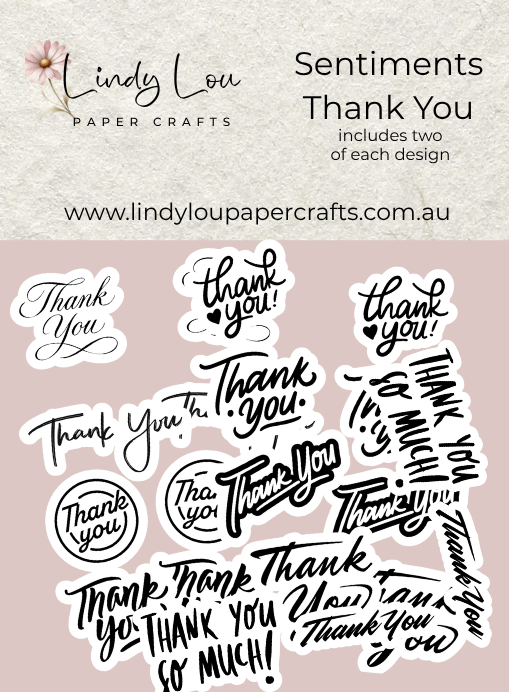Ephemera: Sentiments - Thank You – Lindy Lou Paper Crafts