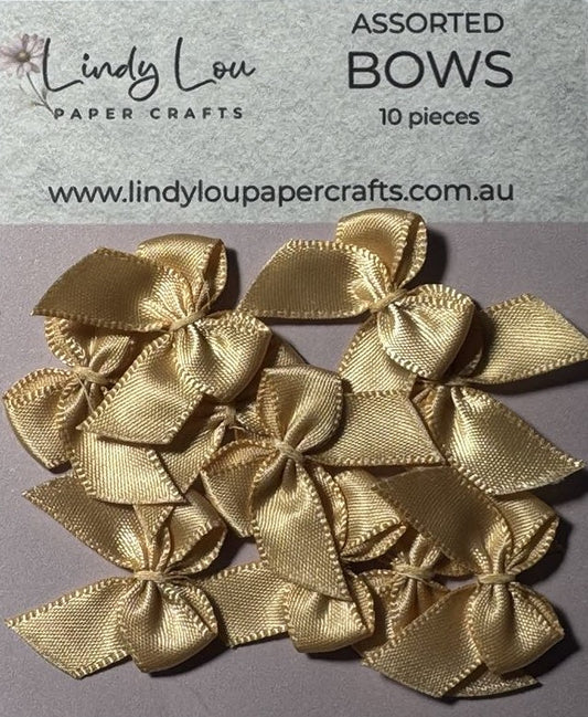 Embelishments - Satin Bows - Gold