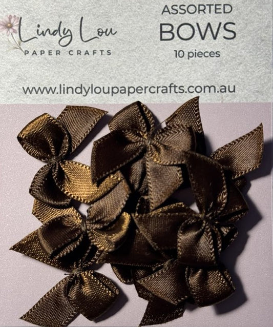 Embelishments - Satin Bows - Brown