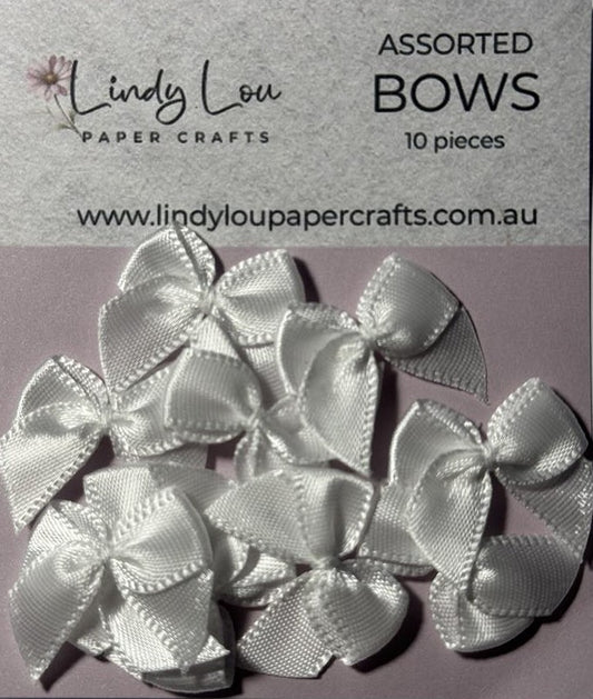 Embelishments - Satin Bows - White