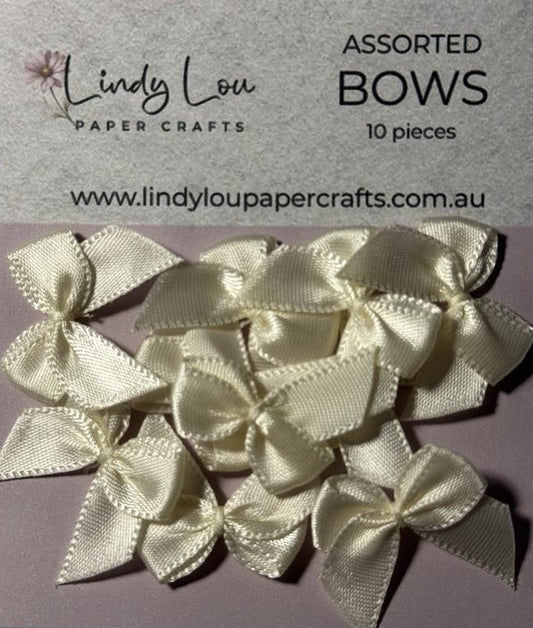 Embelishments - Satin Bows - Cream